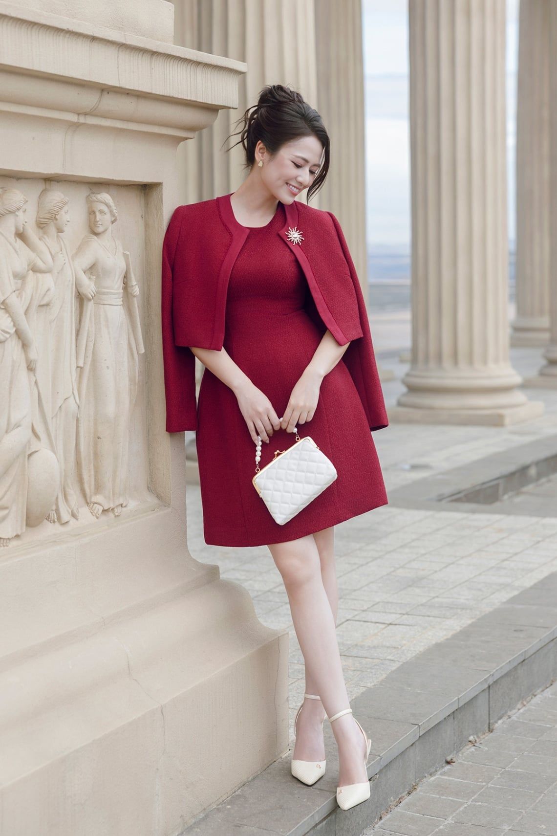 Đầm dạ dáng A sát nách - L63R25T006