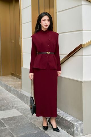 Đầm suông cổ lọ - L63T25T008