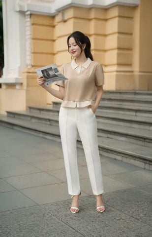 Quần ống côn mí dọc đỉa cạp - L64K25Q007