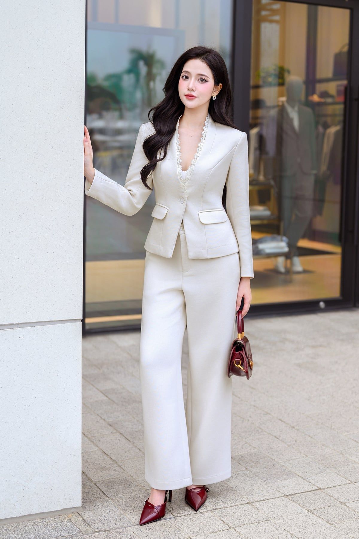 Quần ống rộng 2 túi dọc - L64W25Q011