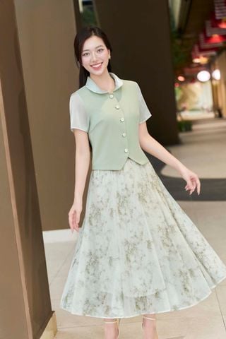 Áo suông cổ sen tay phối - L65D25Q004