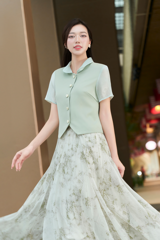 Áo suông cổ sen tay phối - L65D25Q004