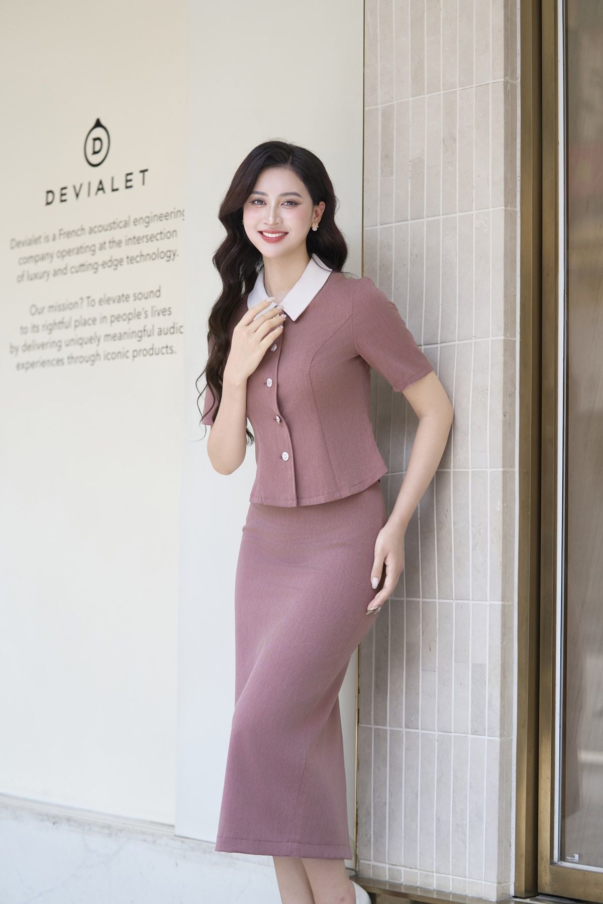 Áo đờ mi cổ đức; tay lỡ - L65D25Q014