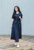 Áo đờ mi peplum cổ tròn đính hoa - L65D26H012