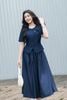 Áo đờ mi peplum cổ tròn đính hoa - L65D26H012