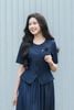 Áo đờ mi peplum cổ tròn đính hoa - L65D26H012