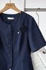 Áo đờ mi peplum cổ tròn đính hoa - L65D26H012