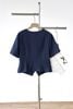 Áo đờ mi peplum cổ tròn đính hoa - L65D26H012