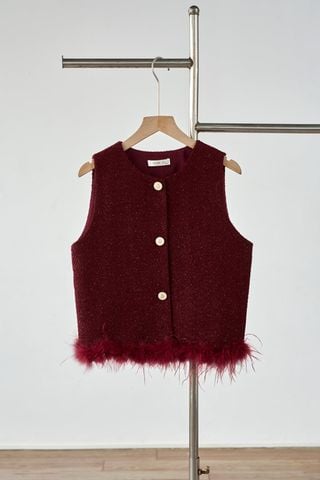 Áo khoác gile phối gấu lông vũ - L65G25T019