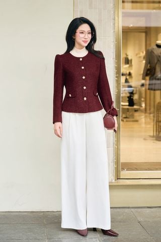 Quần ống rộng chun sườn túi dọc - O64W25Q005