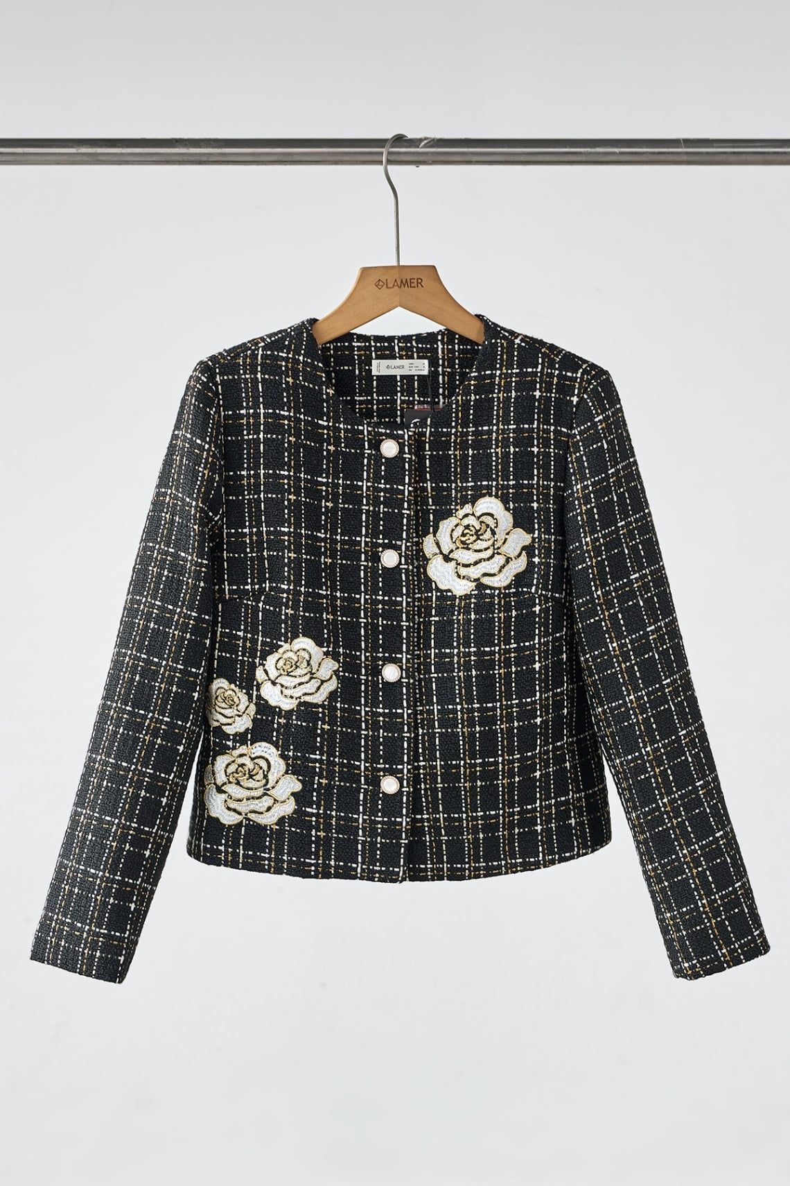 Áo dạ suông thêu hoa - L65W25T020