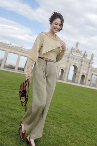 Áo ren dài tay dáng ôm kèm khăn - L66C25T010 (Hàng đặt trước)