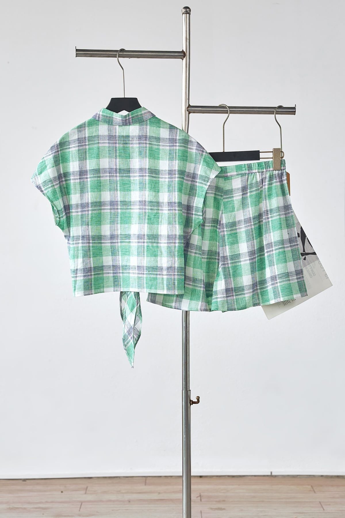 Set bộ áo cổ đức buộc vạt và quần chun sườn - L66C26H003