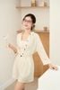 Áo sơ mi dáng rộng cổ đức tay lửng ghép quần short cạp chun sườn - O66C26H003