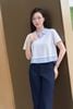 Áo croptop cổ bẻ phối kẻ - O61B25H006