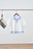 Áo croptop cổ bẻ phối kẻ - O61B25H006