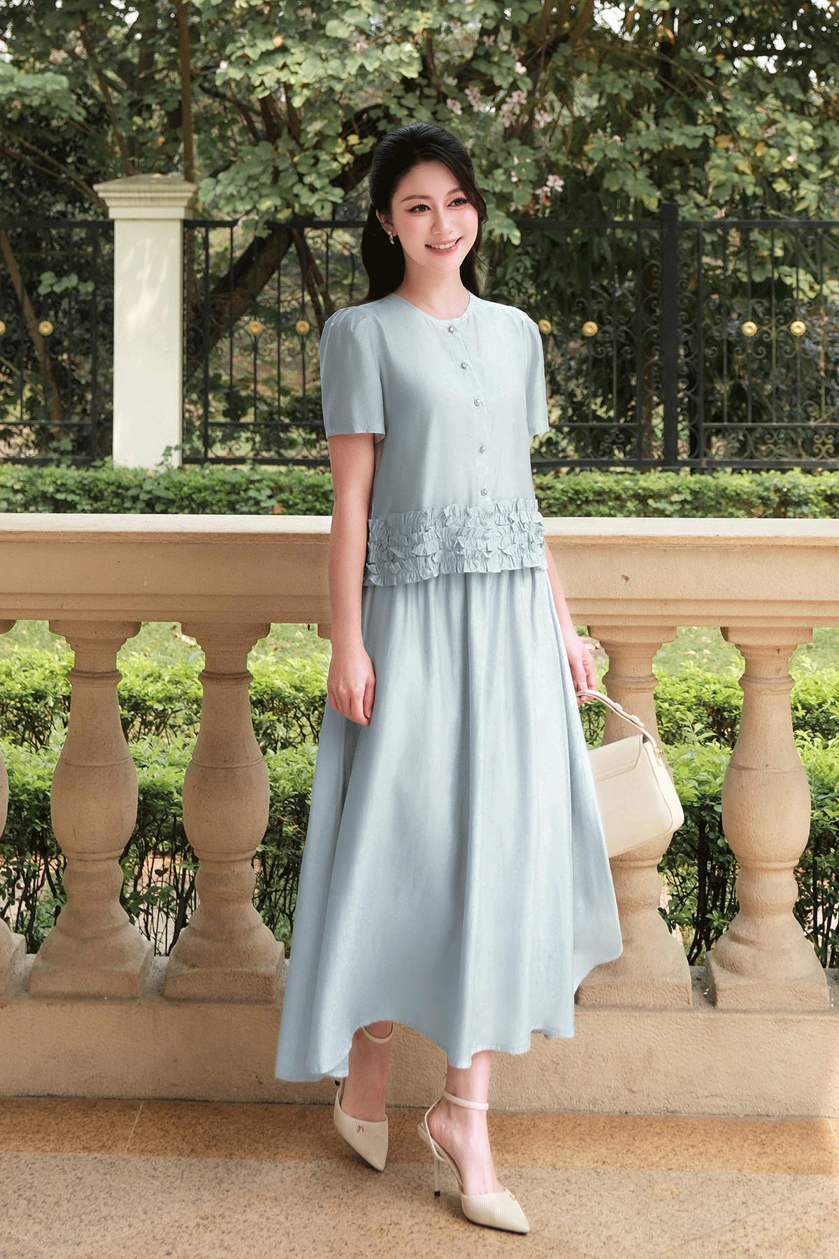 Áo dáng suông tay bồng bèo gấu - O61B26H001