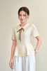 Áo peplum cộc tay cổ bẻ đính nơ - O61B26H012