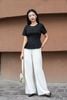 Áo peplum cộc tay dập ly gấu  - O61B26H013