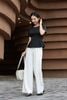 Áo peplum cộc tay dập ly gấu  - O61B26H013