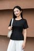 Áo peplum cộc tay dập ly gấu  - O61B26H013