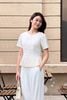 Áo peplum cộc tay dập ly gấu  - O61B26H013