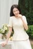 Áo peplum cộc tay dập ly gấu  - O61B26H013