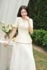 Áo peplum cộc tay dập ly gấu  - O61B26H013
