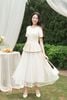 Áo peplum cộc tay dập ly gấu  - O61B26H013