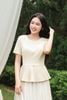 Áo peplum cộc tay dập ly gấu  - O61B26H013