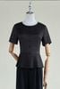 Áo peplum cộc tay dập ly gấu  - O61B26H013