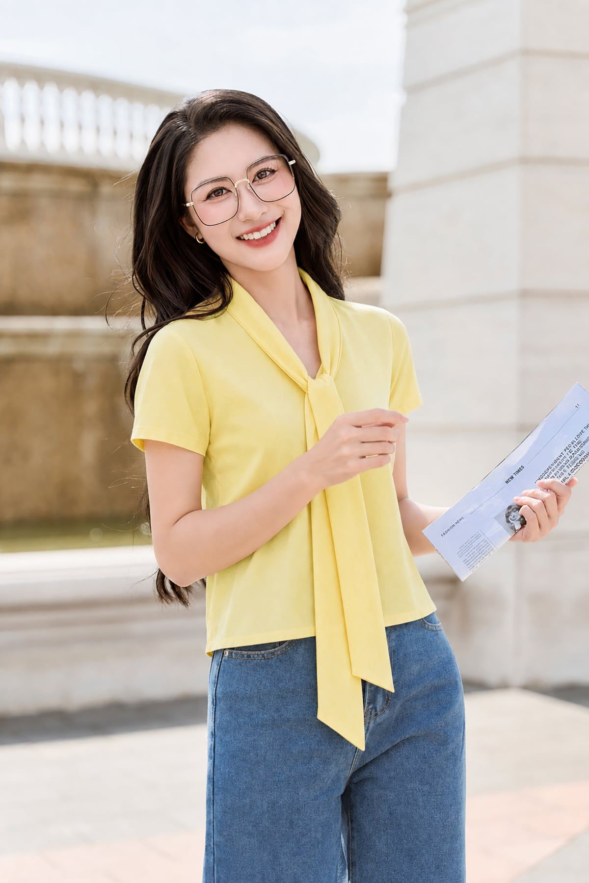 Áo cộc tay khăn liền cổ  - O61B26H026
