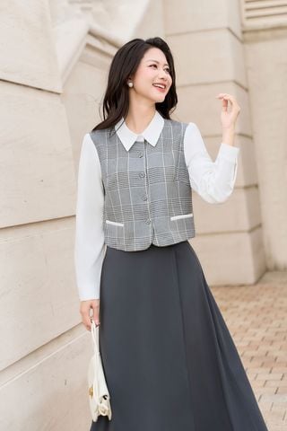 Áo sơ mi phối cổ đức dài tay - O61H25Q010