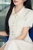 Áo sơ mi dáng ngắn cộc tay cổ sen - O61H26H009