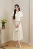 Áo sơ mi dáng ngắn cộc tay cổ sen - O61H26H009
