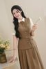 Áo sơ mi tay bồng phối màu nơ eo - O61H26H010