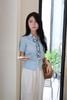Áo sơ mi cổ đức nơ cài - O61H26H015