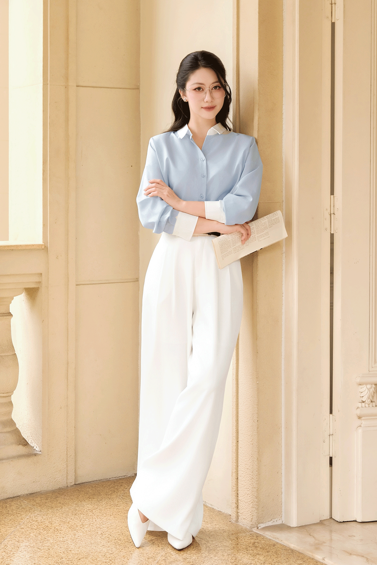 Áo sơ mi Oxford phối màu - O61H26Q002