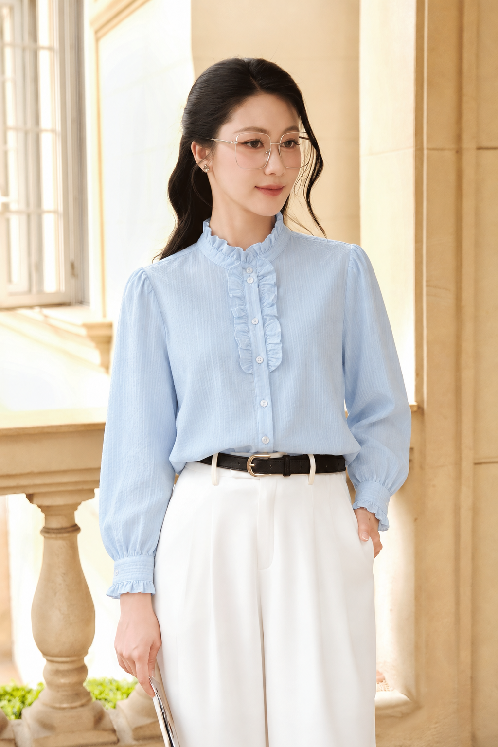 Áo sơ mi dài tay kẹp bèo - O61H26Q046