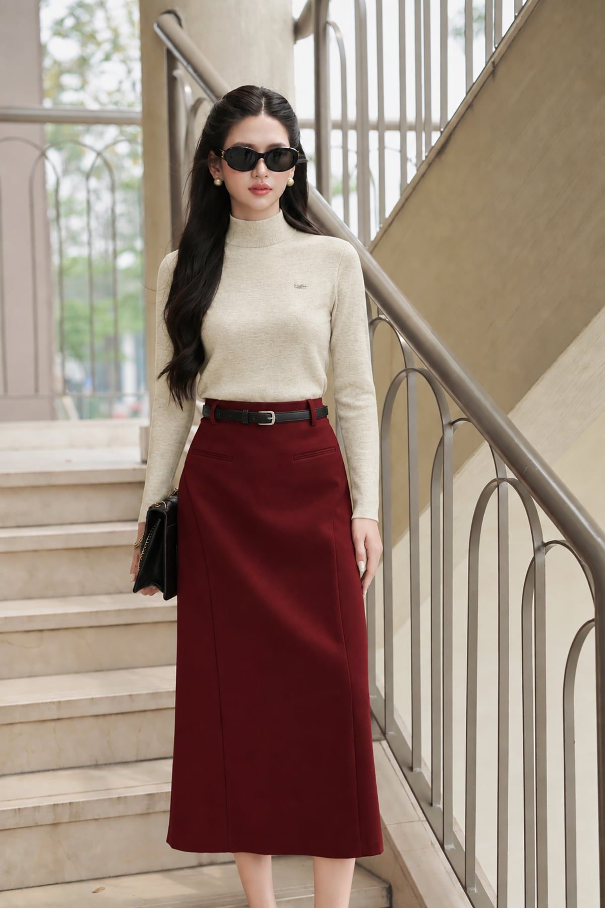 Áo len dáng ôm cổ 5F - O61O25T008