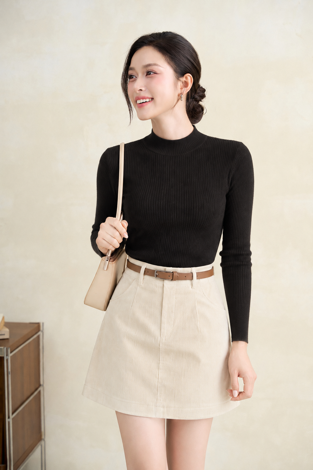 Áo len tăm dáng ôm cổ 3F - O61O26T001
