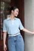 Áo thun dáng suông cổ bẻ bo tay - O61S26H011