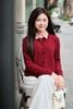 Áo len cardigan phối cổ - O61W25Q016