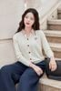 Áo len cardigan phối cổ - O61W25Q016 (Hình thêu ngẫu nhiên)