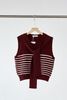 Áo len gile cổ tròn khăn liền kẻ ngang - O61W25Q021