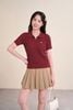 Áo len polo cộc tay basic vặn thừng - O61W26Q032