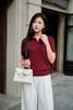 Áo len polo cộc tay basic vặn thừng - O61W26Q032