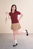 Áo len polo cộc tay basic vặn thừng - O61W26Q032