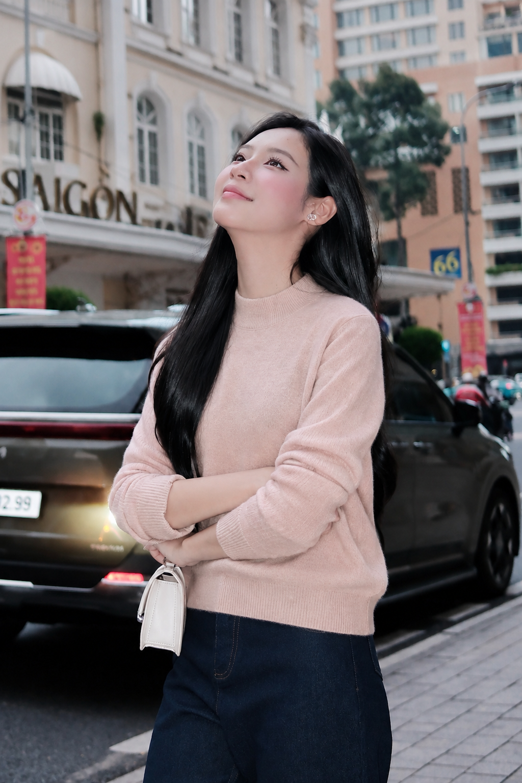 Áo len cổ 5F cơ bản bo gấu - O61W26Q052