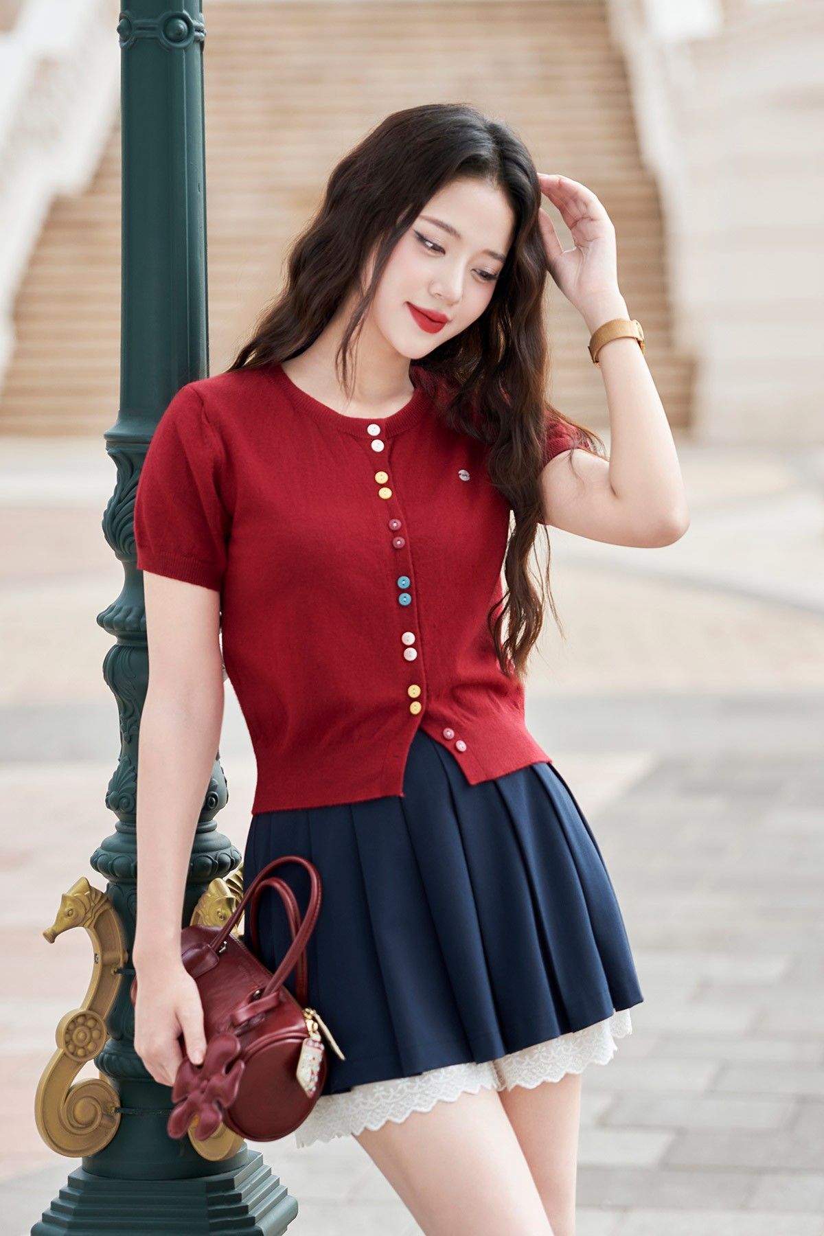 Chân váy tennis phối ren - O62L25Q005